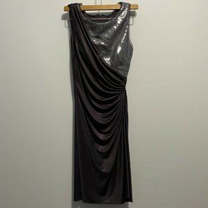 Adrianna Papell Evenings Sequin & Rouched Dress Sz 10P‎